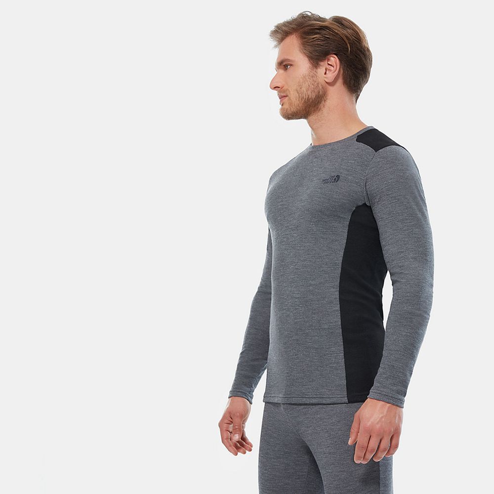 The North Face Long Sleeve Mens Australia - The North Face Easy Grey / Black Skiing And Snowboarding